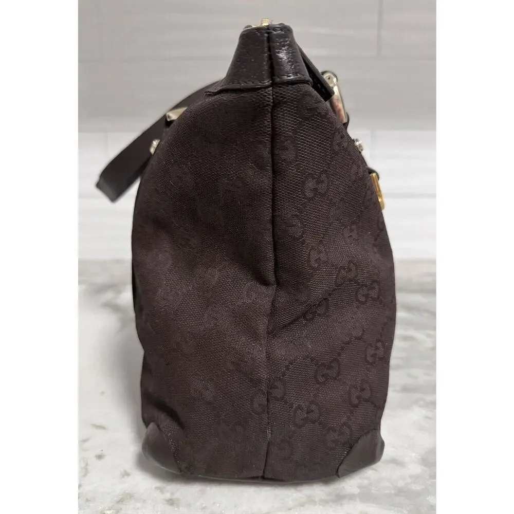 Auth Gucci GG Canvas Brown Abbey Tote Handbag - Picture 3 of 16